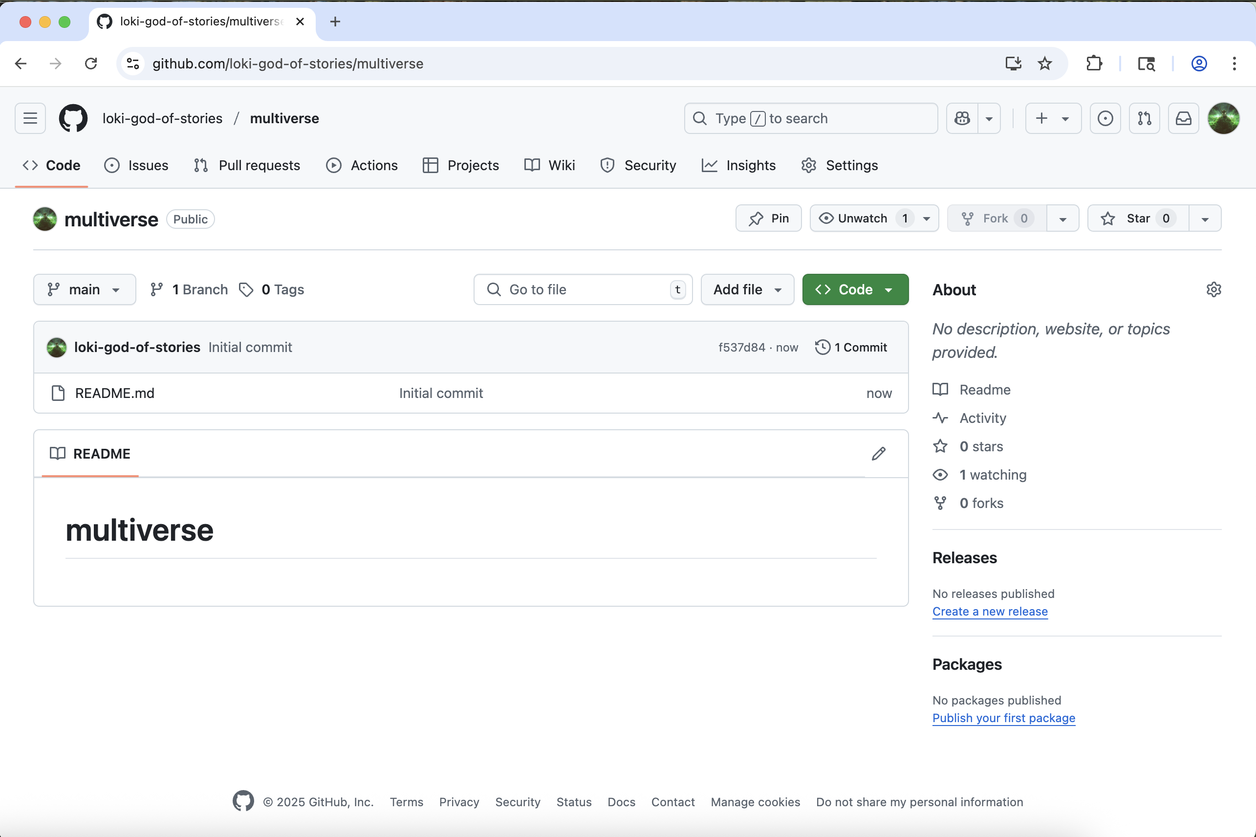 Your new multiverse repo on GitHub