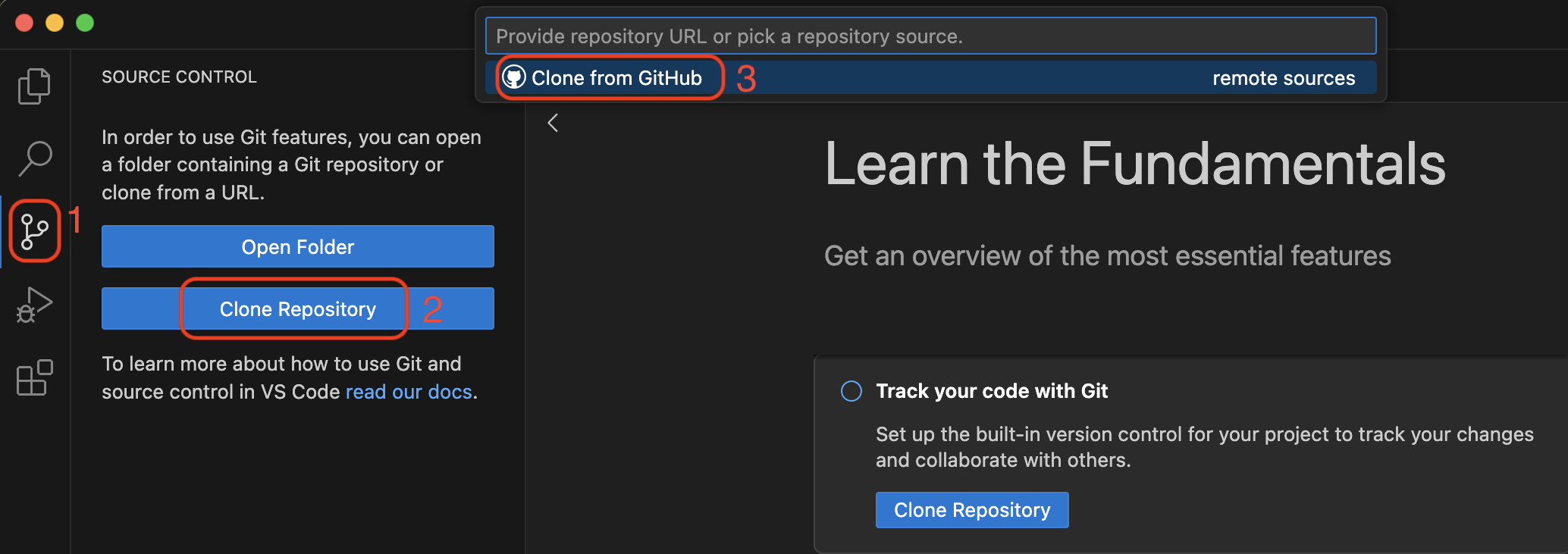 Clone a GitHub repo in VS Code